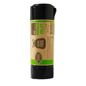 Bolsa Basura TASK Bio Rollo 50X65 20 UDS apto cierre fácil