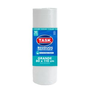 BOLSA BASURA GRANDE TASK BLANCA 80X110 X10