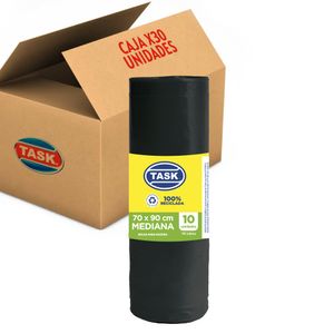 Paquete X30 Rollos de Bolsas de Basura Task 70X90 Residencial X10 Unidades