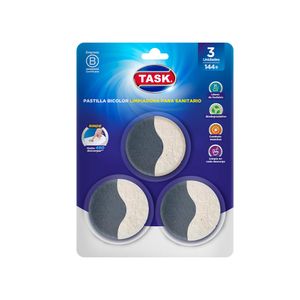 Pastilla inodoro TASK azul y blanca 48g x3